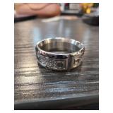 Stainless Steel and Diamond Ring, Size 10