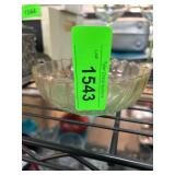 Iridescent Glass Bowl with Floral Design