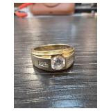 Sterling Silver Ring with Clear Stone, Sz 10.5