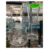 Two Clear Glass Decorative Pieces