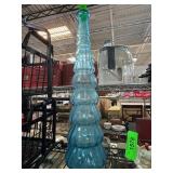 Blue Glass Bottle With Tapered Design