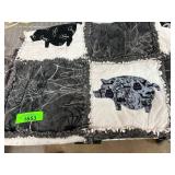 Patchwork Quilt With Pig and Web Patterning