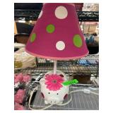 Pink Pig-Themed Lamp with Polka Dot Shade