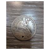 1854-O W Arrows Half Dollar with Hole