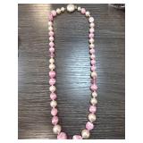 Vintage Pink and White Beaded Necklace