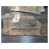 1864 Confederate States $10 Banknote Fragment