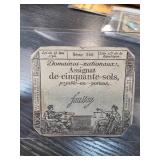 1793 French Assignat Currency Note