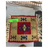 Handwoven Wool Tapestry with Geometric Design