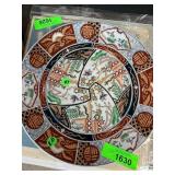 Decorative Porcelain Plate with Asian Motifs