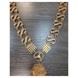 Gold-Plated Necklace with Unique Chain Links