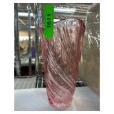 Pink Swirled Art Glass Vase
