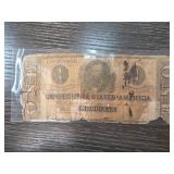 1863 Confederate $1 Banknote