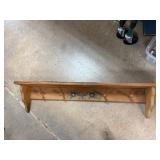 Wooden Wall Shelf With Painted Floral Design