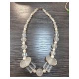 Glass and Faux Pearl Beaded Necklace