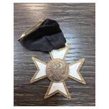 Military Cross Badge with Black Ribbon