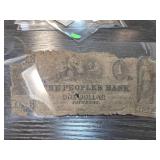 Peoples Bank One Dollar Banknote Fragment