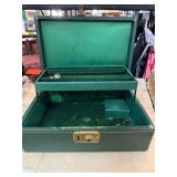 Green Jewelry Box with Gold Tone Lock