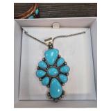 Sterling Silver Turquoise Pendant Necklace