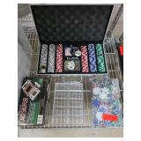 Poker Chip Set With Accessories and Card Shuffler