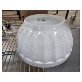 White Ceramic Deep Fluted Bowl 13.5in