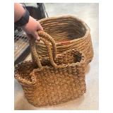 Open Mouth Basket and Woven Bag Set