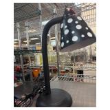 Modern Black Desk Lamp with Polka Dot Shade