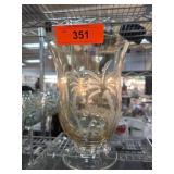 Lenox Glass Hurricane Vase with Etched Palm Trees