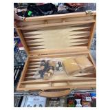 Wooden Backgammon Set with Accessories