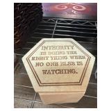 Hexagonal Wooden Box With Inspirational Quote