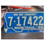 1975 Montana License Plate Big Sky Country