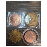 Four Commemorative Medallions Copper / freemason+