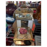 Glass and Metal Display Boxes With Geode Accents