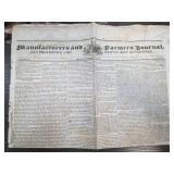 1835 Manufacturers and Farmers Journal Newspape
