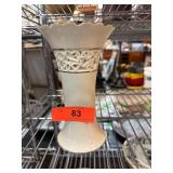 Lenox White Vase with Pierced Design and Gold Trim