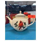 Lenox Winter Greeting Teapot with Cardinal Design
