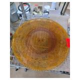 Amber-Colored Pressed Glass Decorative Plate