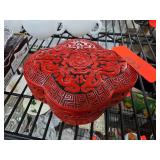 Red Black Cinnabar Lacquerware Decorative Box