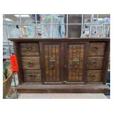 Wooden Jewelry Box with Drawers and Mirror