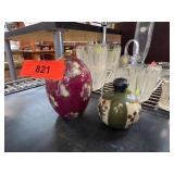 Floral-Decorated Ceramic Vases