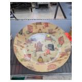 Decorative Ceramic Plate with Vintage Motifs
