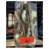 Golden-Colored Flatware Set in Plastic Bag