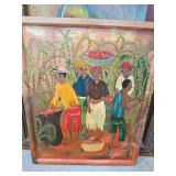 Colorful Painting Depicting Five Figures Justice