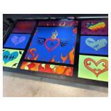 Colorful Heart-Themed Artwork Signed ï¿½Tiazï¿½