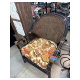 Rattan Armchair With Floral Cushion
