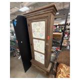 Wooden Cabinet With Quilted Fabric Panels