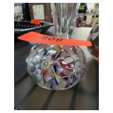 Millefiori Glass Paperweight With Multicolor Desig