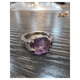 Sterling Silver Ring With Purple Gemstone