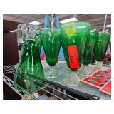 Green Glass Stemware Qty 10