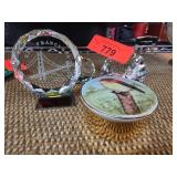 Glass Crystal and Painted Porcelain Trinket Lot