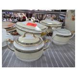 Gold-Trimmed Porcelain Serving Set